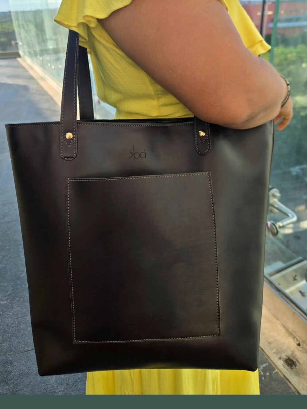 Chocolate  Leather Tote Bag - Spacious Women's Shoulder Bag